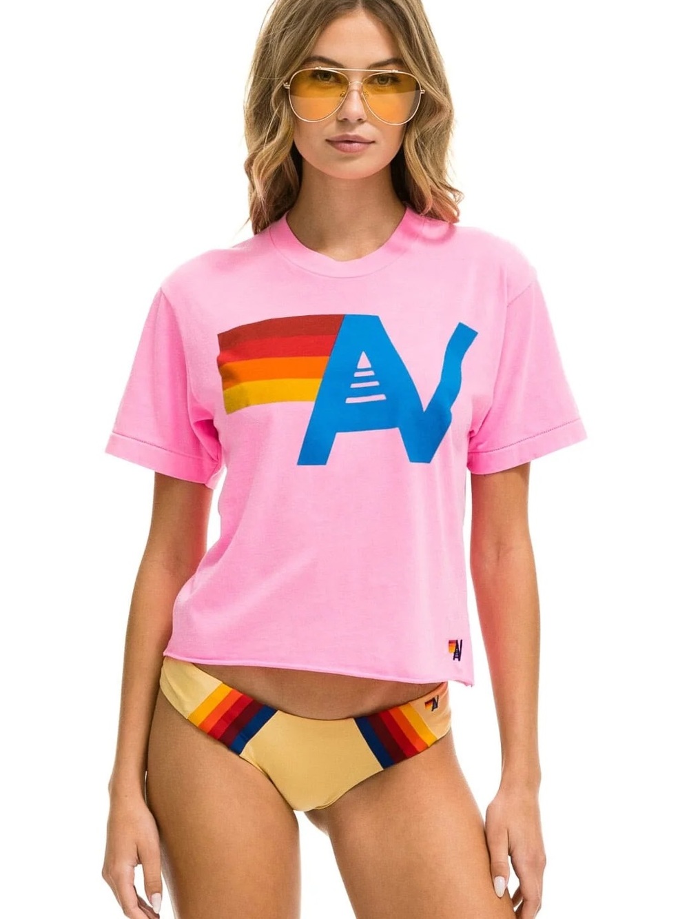 Aviator Nation Women's Pink Logo Tee
